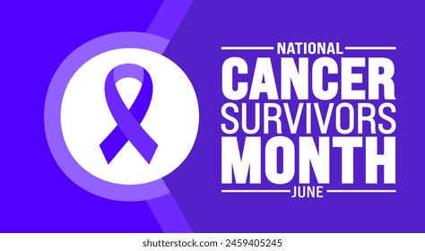 June is Cancer Survivors Month background template. Holiday concept. use to background, banner, placard, card, and poster design template with text inscription and standard color. vector illustration.