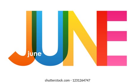 JUNE colorful letters banner