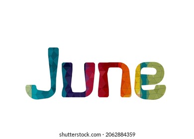 june. Colorful typography text banner. Vector the word june