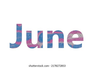 june. Colorful typography text banner. Vector the word june
