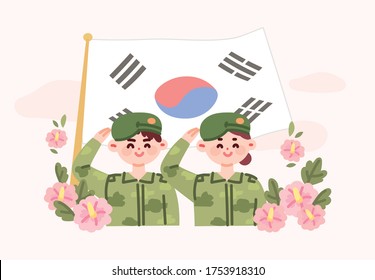 June. Concept illustration for the Republic of Korea Memorial Day.