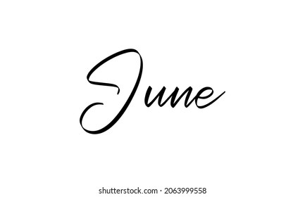 June In the creative lettering style