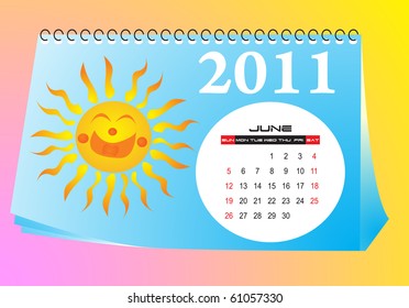 June desk calendar