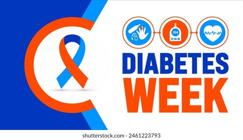Junio es la semana de la diabetes Plantilla de fondo. Concepto de Festiva. se utiliza para Plantilla de fondo, Anuncio, cartel, tarjeta y diseño de póster.