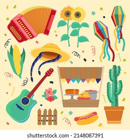 June Festivals Vector Illustration Collection.