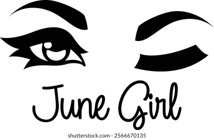 June Girl Winking with one eye shut