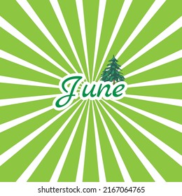 June - green sun stripes with tree in background