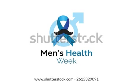 June is Men’s Health Week. Vector template Design for banner, greeting card, poster, prints, social media post ,flyer , T shirt with background.
