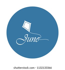 June icon. Element of name of month icons for mobile concept and web apps. Badge style June icon can be used for web and mobile apps