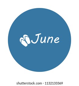 June icon. Element of name of month icons for mobile concept and web apps. Badge style June icon can be used for web and mobile apps