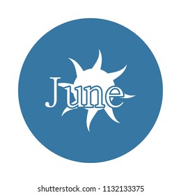June icon. Element of name of month icons for mobile concept and web apps. Badge style June icon can be used for web and mobile apps