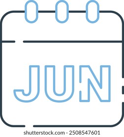 June Icon or Illustration for Summer-Themed Calendar Designs, Highlighting Seasonal Planning, Monthly Reminders, and Event Scheduling for June
