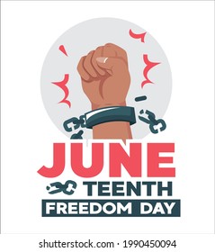 June. illustration of 1 fists struggling to break free from chains