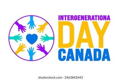 June is Intergenerational day Canada background template. Holiday concept. use to background, banner, placard, card, and poster design template with text inscription and standard color. vector