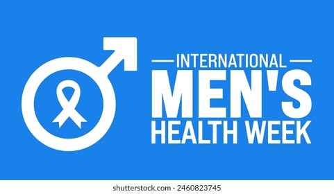 June is International Men's Health Week background template. Holiday concept. use to background, banner, placard, card, and poster design template with text inscription and standard color.