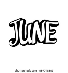 June Isolated Sticker Hand Lettering Word Stock Vector (royalty Free 