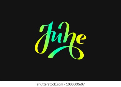 June July August Summer Months Handwritten Stock Vector (Royalty Free ...