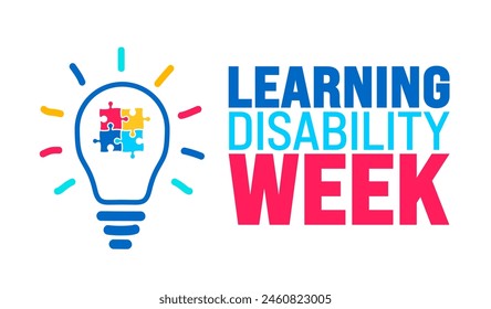 June is Learning Disability Week background template. Holiday concept. use to background, banner, placard, card, and poster design template with text inscription and standard color.