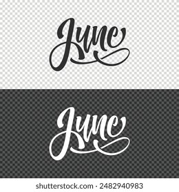 june lettering clipart element design