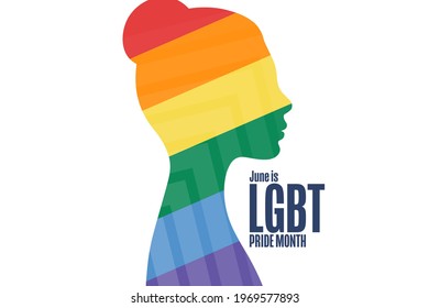 June is LGBT Pride Month. Holiday concept. Template for background, banner, card, poster with text inscription. Vector EPS10 illustration