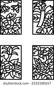 June line drawing mini hanafuda icon set