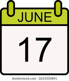 Design de ícone de vetor preenchido de linha de junho