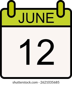 June Line Filled Vector Icon Design
