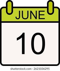 June Line Filled Vector Icon Design