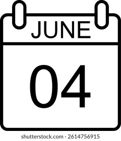 June Line Vector Icon Design