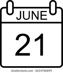 June Line Vector Icon Design