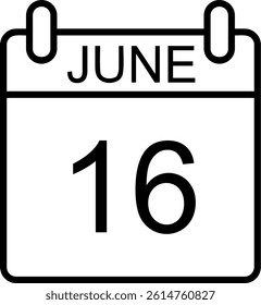 June Line Vector Icon Design