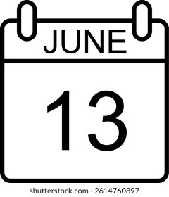 June Line Vector Icon Design