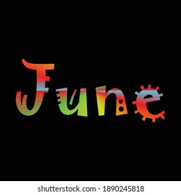 June logo design vector stock