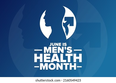 June is Men's Health Month. Holiday concept. Template for background, banner, card, poster with text inscription. Vector EPS10 illustration