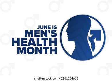 June is Men's Health Month. Holiday concept. Template for background, banner, card, poster with text inscription. Vector EPS10 illustration