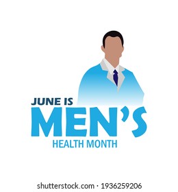 June Is Men's Health Month , Vector Illustration.