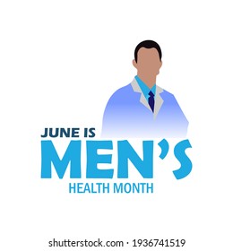 June Is Men's Health Month , Vector Illustration.