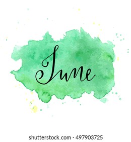 June Month Lettering Calligraphy Sign On Stock Vector (Royalty Free ...