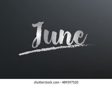 June month text written on the blackboard with chalk board effect vector graphic illustration
