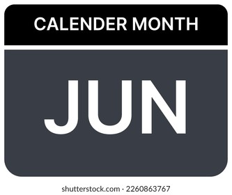 June monthly calendar. Calendar illustration with perfect black, gray and white color adjustment