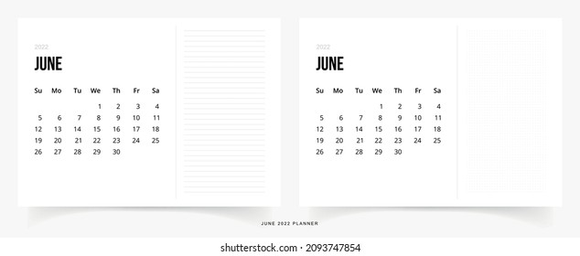 June monthly planner 2022, lines planner, dots planner, reminder, planing, goals