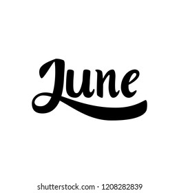 June Name Month Handwritten Lettering Text Stock Vector (royalty Free 