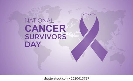 June is National Cancer Survivors Day. Vector template Design for banner, greeting card, poster, prints, social media post ,flyer , T shirt with background.