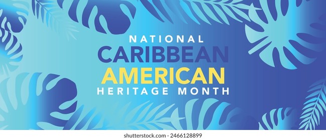 June is National Caribbean American Heritage Month. Holiday concept. Template for background, banner, card, poster with text inscription. Vector EPS10 illustration