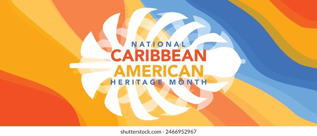 June is National Caribbean American Heritage Month. Holiday concept. Template for background, banner, card, poster with text inscription. Vector EPS10 illustration