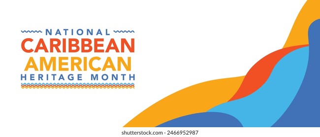 June is National Caribbean American Heritage Month. Holiday concept. Template for background, banner, card, poster with text inscription. Vector EPS10 illustration