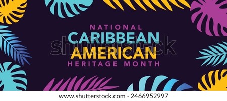 June is National Caribbean American Heritage Month. Holiday concept. Template for background, banner, card, poster with text inscription. Vector EPS10 illustration