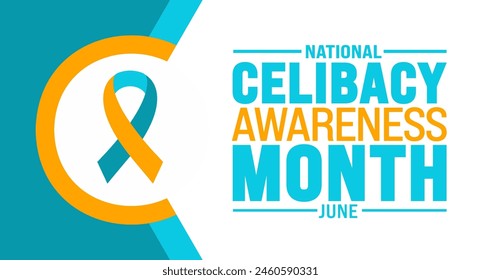 June is National Celibacy Awareness Month background template. Holiday concept. use to background, banner, placard, card, and poster design template with text inscription and standard color. vector