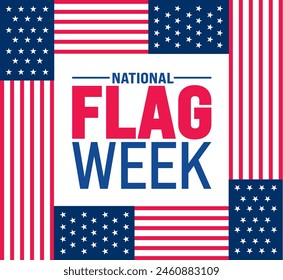 June is National Flag Week background template. Holiday concept. use to background, banner, placard, card, and poster design template with text inscription and standard color.