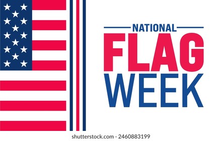 June is National Flag Week background template. Holiday concept. use to background, banner, placard, card, and poster design template with text inscription and standard color.